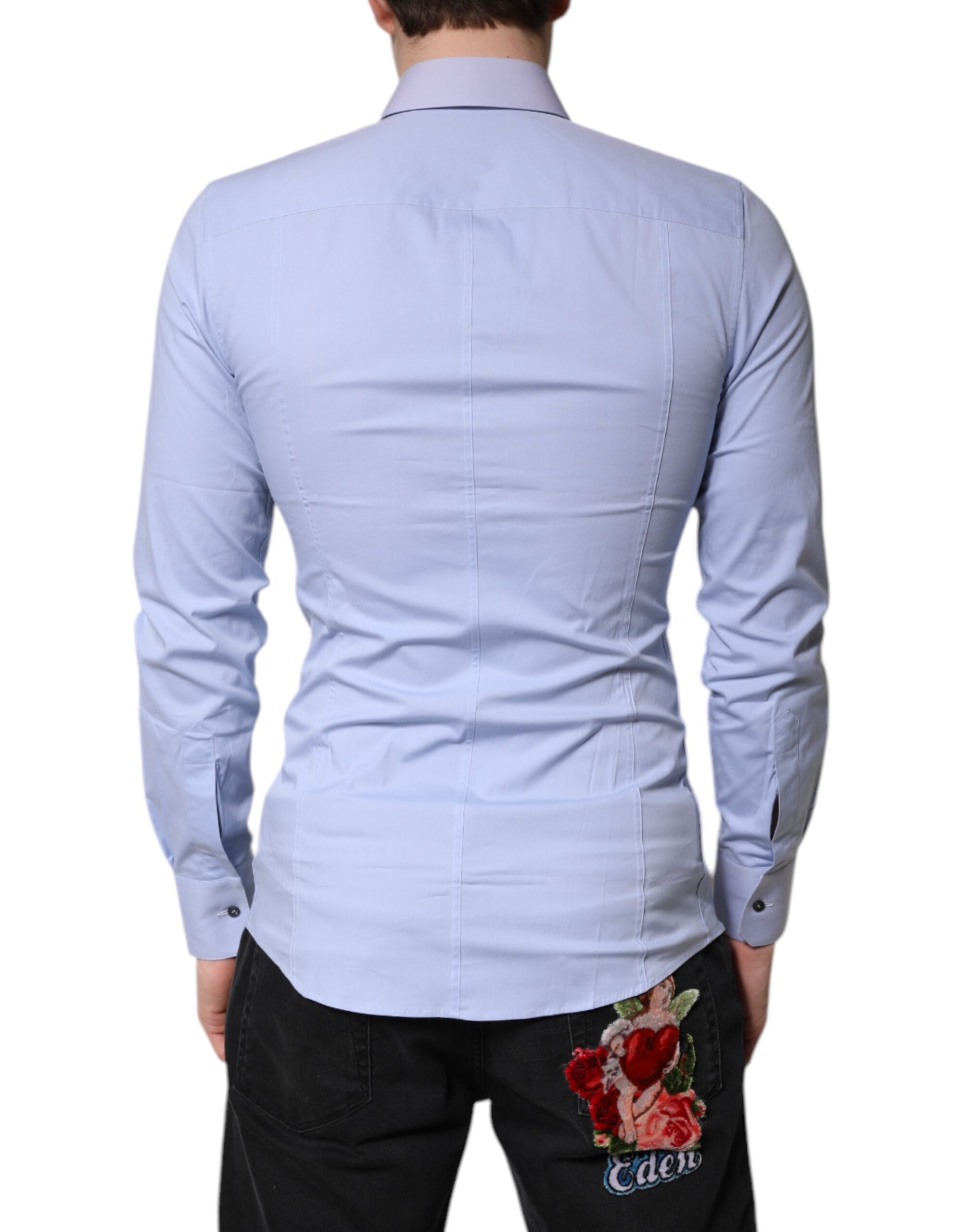 Dolce & Gabbana Light Blue Cotton Shirt SICILIA Dress Formal Shirt